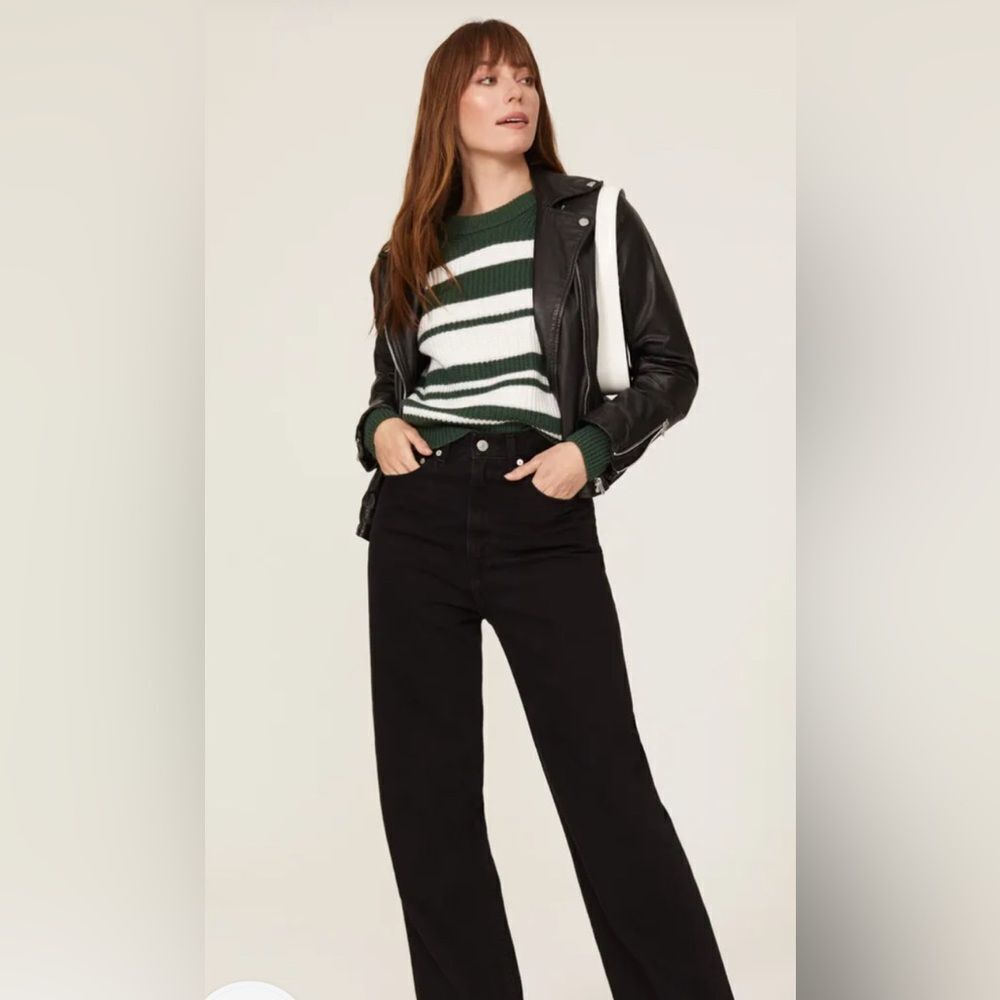 VEDA Ranch Road Stripe Wool Sweater Size Large